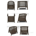 Moderner Innenhof Rattan Outdoor Sofa Stuhl Kombination